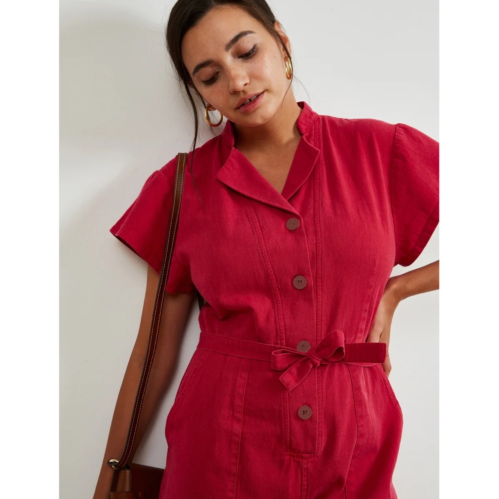 Loup Sally Shortsleeve Worksuit Jumpsuit Rose Medium NWT